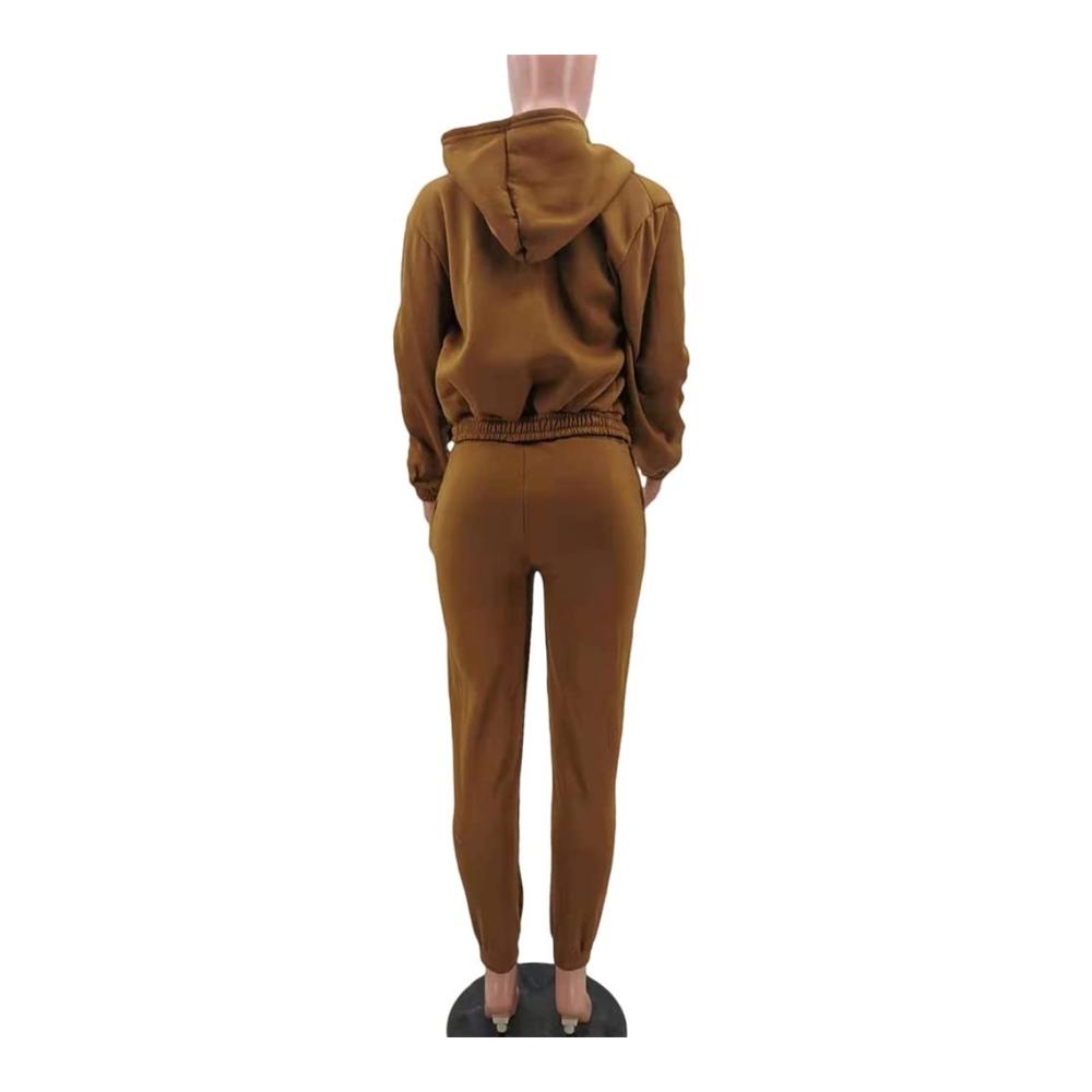 Damen Trainingsanzug JYDBRT - Street Sports Freizeitanzug XL mit Plüschpullover und Kapuze