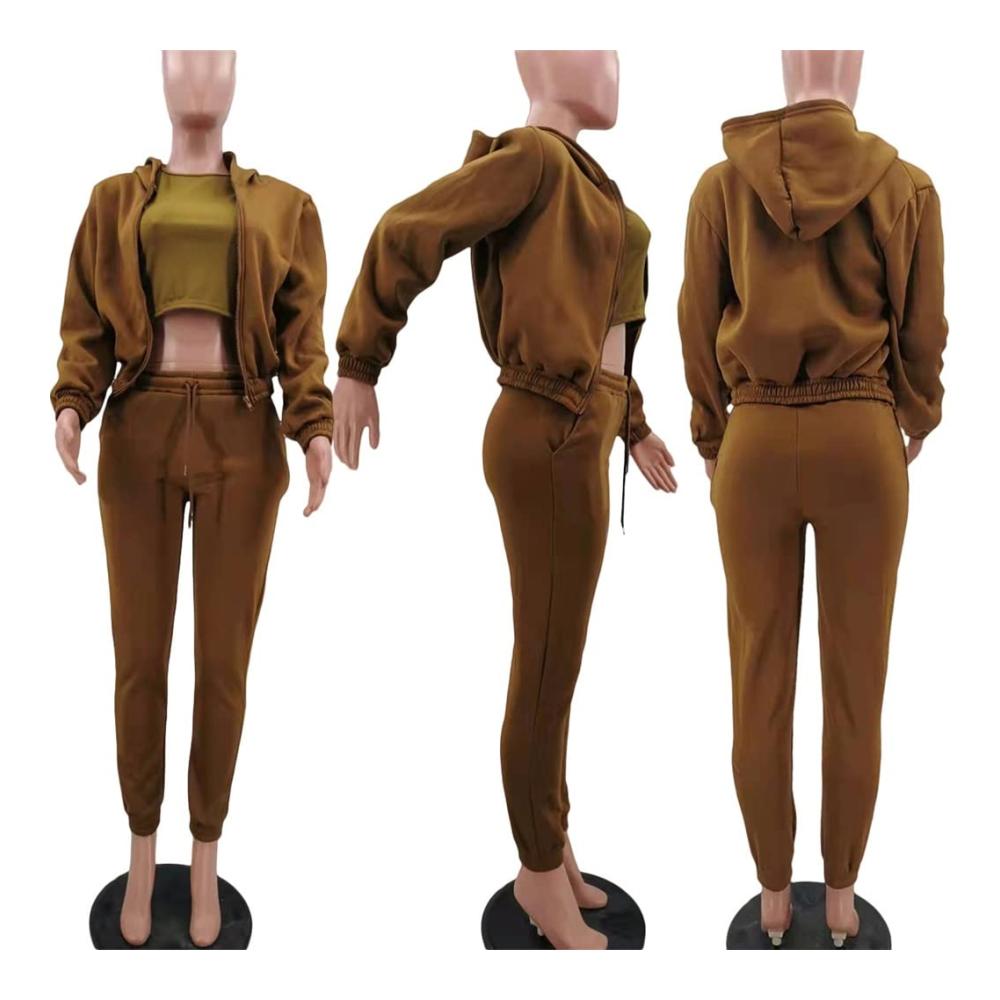 Damen Trainingsanzug JYDBRT - Street Sports Freizeitanzug XL mit Plüschpullover und Kapuze