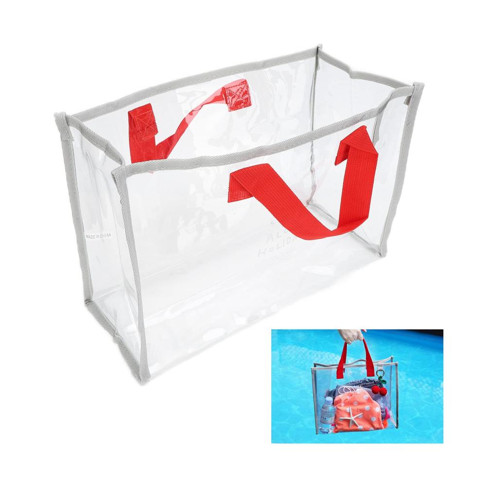 Transparenter Kosmetikkoffer für den Sommer Klarer Make-up-Organizer mit PVC-Strandtasche Trocken- und Nasstrennung Reise-Waschtasche für die perfekte klare Kulturtasche