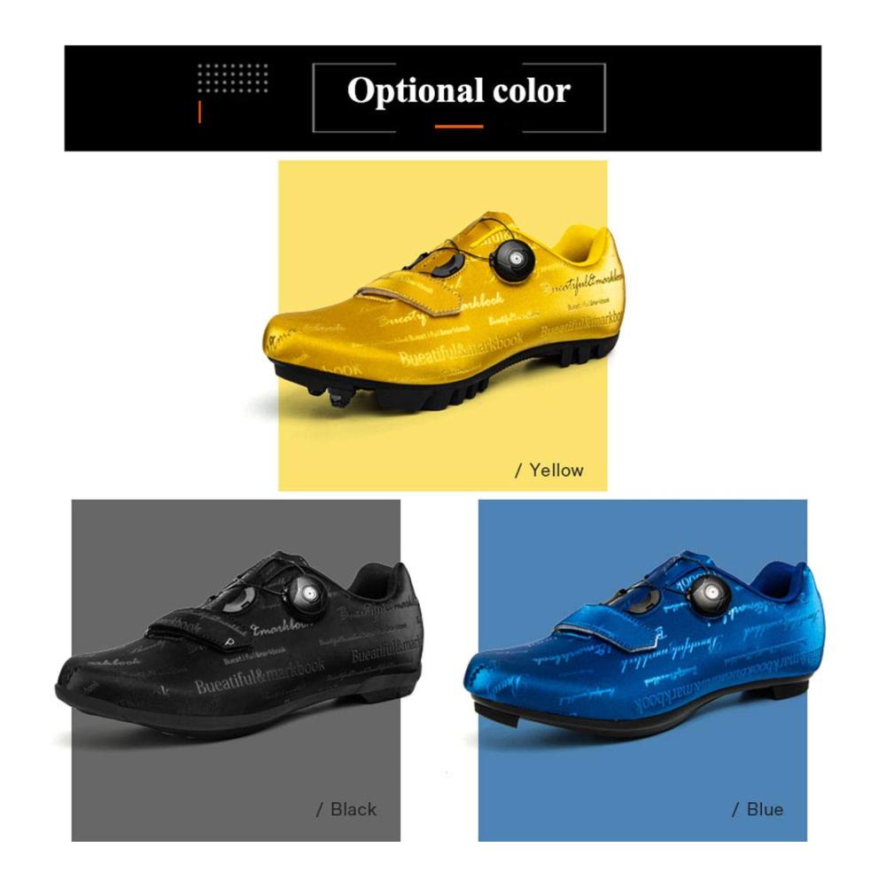 Radsportschuhe Herren Damen | Fahrradschuhe Road Mountain Sportschuhe | Fahrrad Booster Schuhe mit Gummi-Sohlen | Blau Größe 43EU (265mm