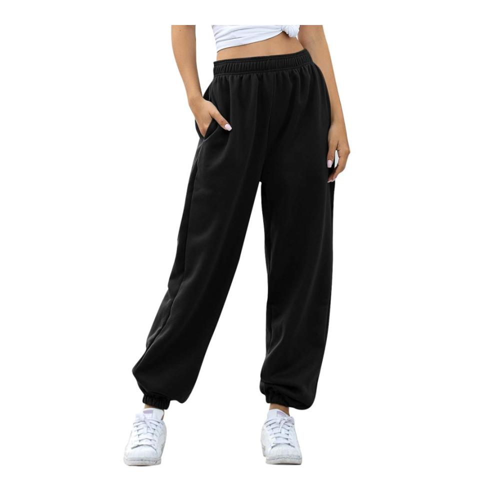 MoneRffi Damen Jogginghose – Sporthose Lang mit Taschen Loose Fit Hohe Taille Yoga Hosen Freizeithose Laufhosen aus Baumwolle