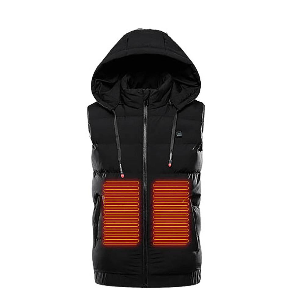 Beheizbare Softshell-Weste für Herren Wasserdicht Winddicht & Warm | Elektrische Heizung 9 Zonen Kapuze | Winterjacke für Ski & Outdoor