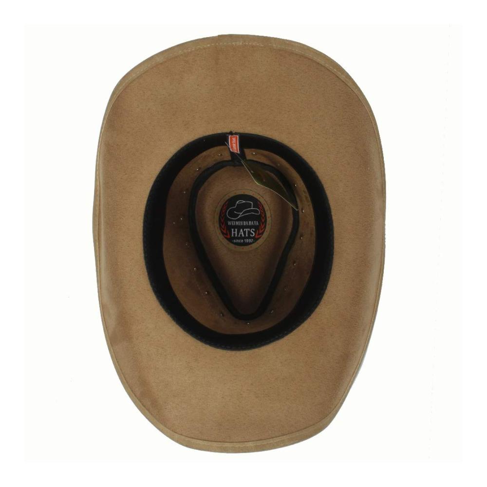 Damen Herren Leder Cowboyhut - Stilvoller 100% Leder Roll Up Hut in Türkis Jazz Cowgirl Cap Design - Cowboyhüte XY-women Elegant & Outblack