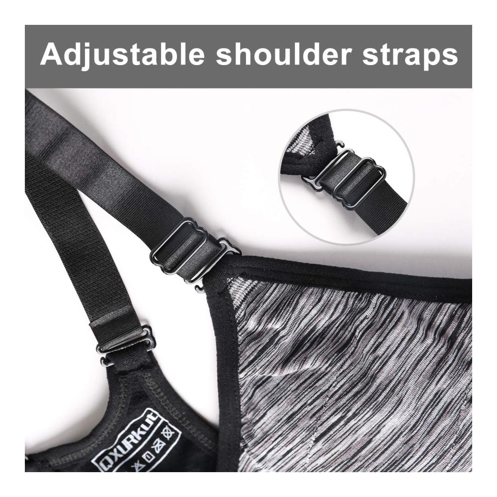 Sport-BH Set Damen | Starker Halt Push Up Gepolstert | 2er-Pack Bustiers ohne Bügel | Verstellbare Träger | Ideal für Laufen Gym Yoga Fitness
