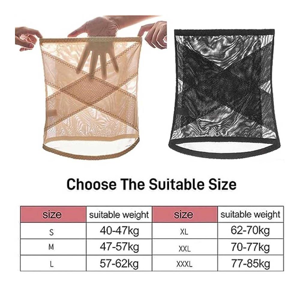 Cross Mesh Miederslip High-Waist Waist Shaper for Crossover Abdominal Control & Tummy Shaping