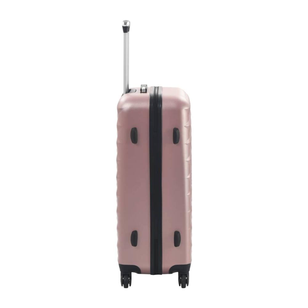 Exklusives 3-teiliges Hartschalenkoffer-Set in Roségold - Reisekoffer mit 4 Rollen Handgepäck Trolley für Geschäftsreisen - S M L ABS Koffer