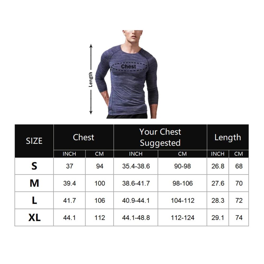 Herren Langarm Kompressionshemd für Sport Fitness Bodybuilding - Atmungsaktives Workout Shirt