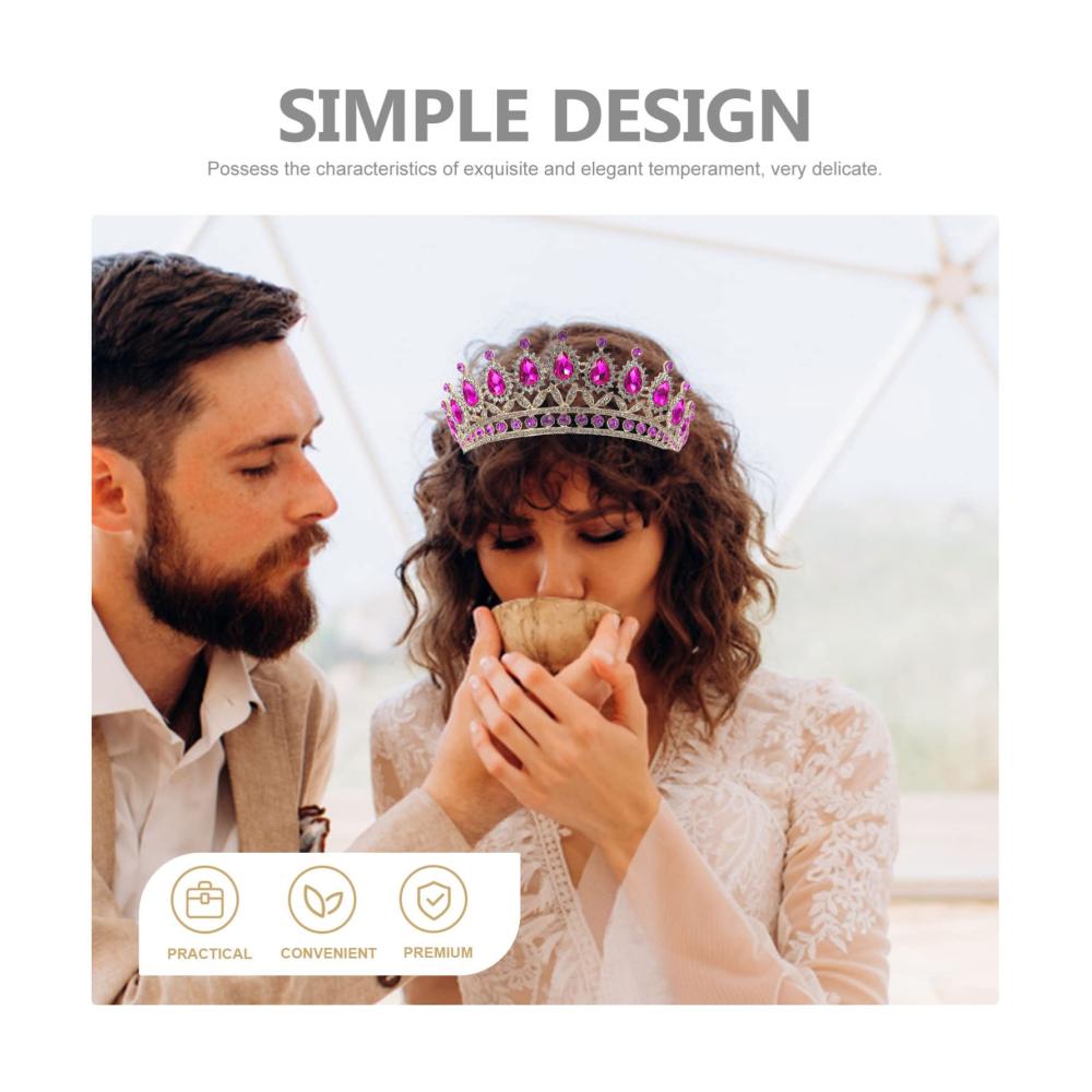 Diadem Hochzeitshaarband - Elegante Brautkopfschmuck mit Diamanten Perlen und Roségold - Braut Accessoires für Hochzeit - Perlenschmuck für Frauen - Geburtstag Tiara Kopfbänder - Hochzeitskopfschmuck Tiaras