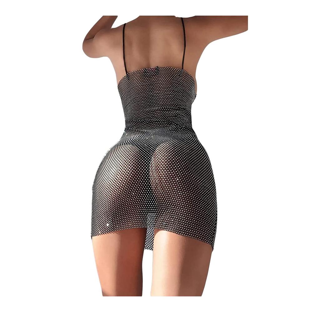 Tief V-Ausschnitt Damen Pyjama-Satz Verführerisches Negligee Kleid mit Rucksack-Hipster-Schnitt und exponiertem Rücken - Sexy Lingerie Bodysuit für stilvolle Nächte