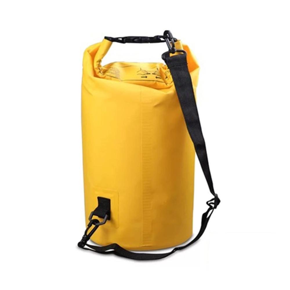 Wasserdichter Roll-Top-Packsack für Outdoor-Abenteuer - Trockenkompressionssack mit Riemen für Kajakfahren Schwimmen Strand und Rafting (Gelb 30L