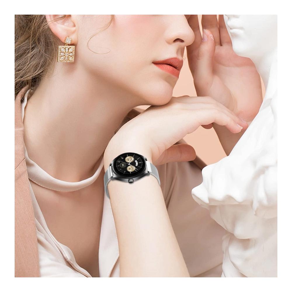 22mm Edelstahl Mesh Uhrenarmband Ersatz für Huawei Watch Buds GT 3 Pro Watch 3 - Silber