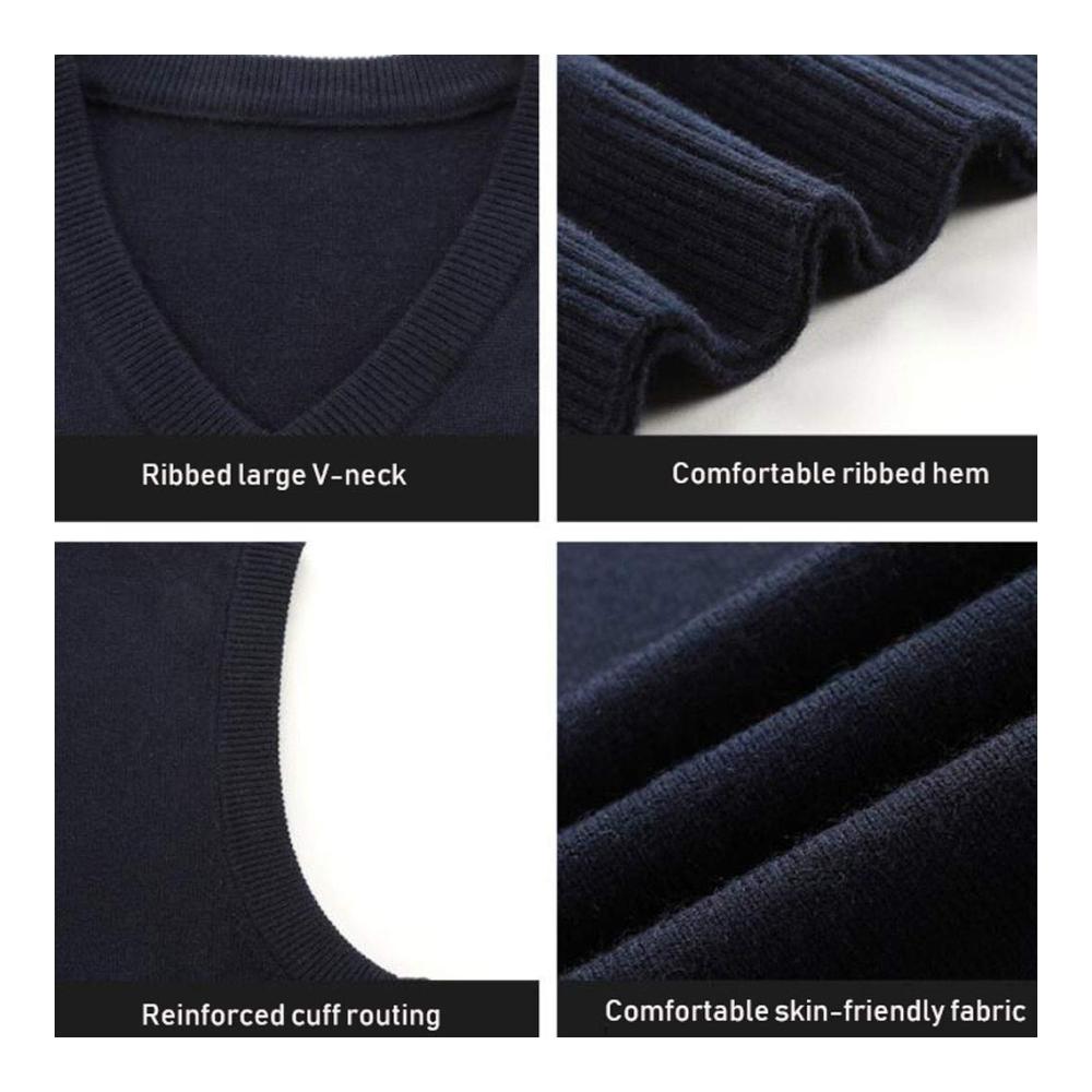 Pullunder & Strickwesten Leichte Baumwoll-Gilets für Herren - Ärmellose gesteppte V-Neck Weste für Herbst & Winter - Warme winddichte Camping Oberbekleidung