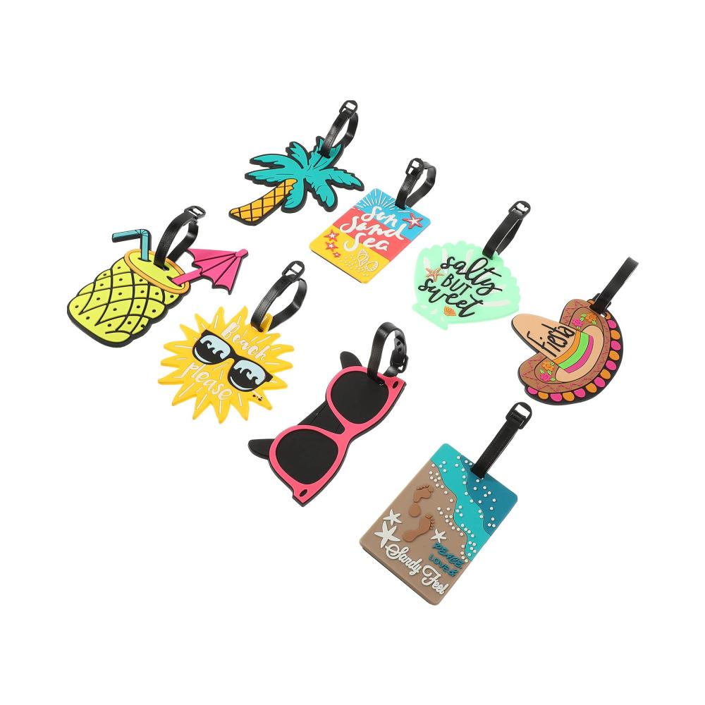 40er-Set Koffer- und Taschenanhänger - Bunte Strandmotive Gepäckanhänger mit Labels