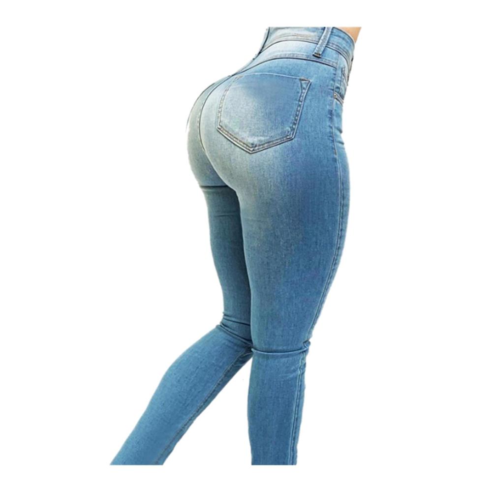 Damenjeans mit hoher Taille für kurvige Frauen – Stretch Denim Hosen mit Butt-Lifting-Effekt