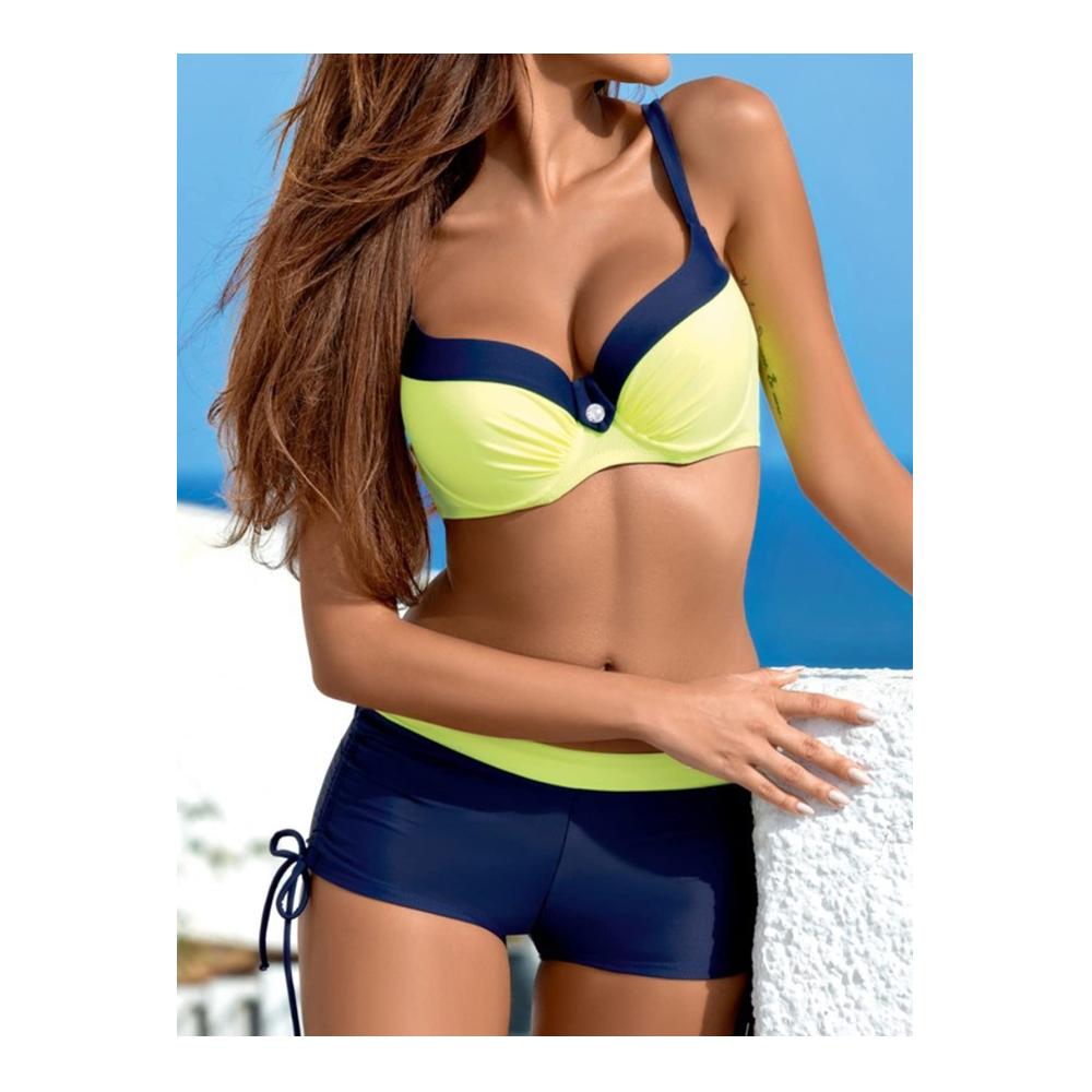 Bikini-Sets Shownicer Damen Push-Up Badeanzug mit Hotpants - Sexy Strandkleidung