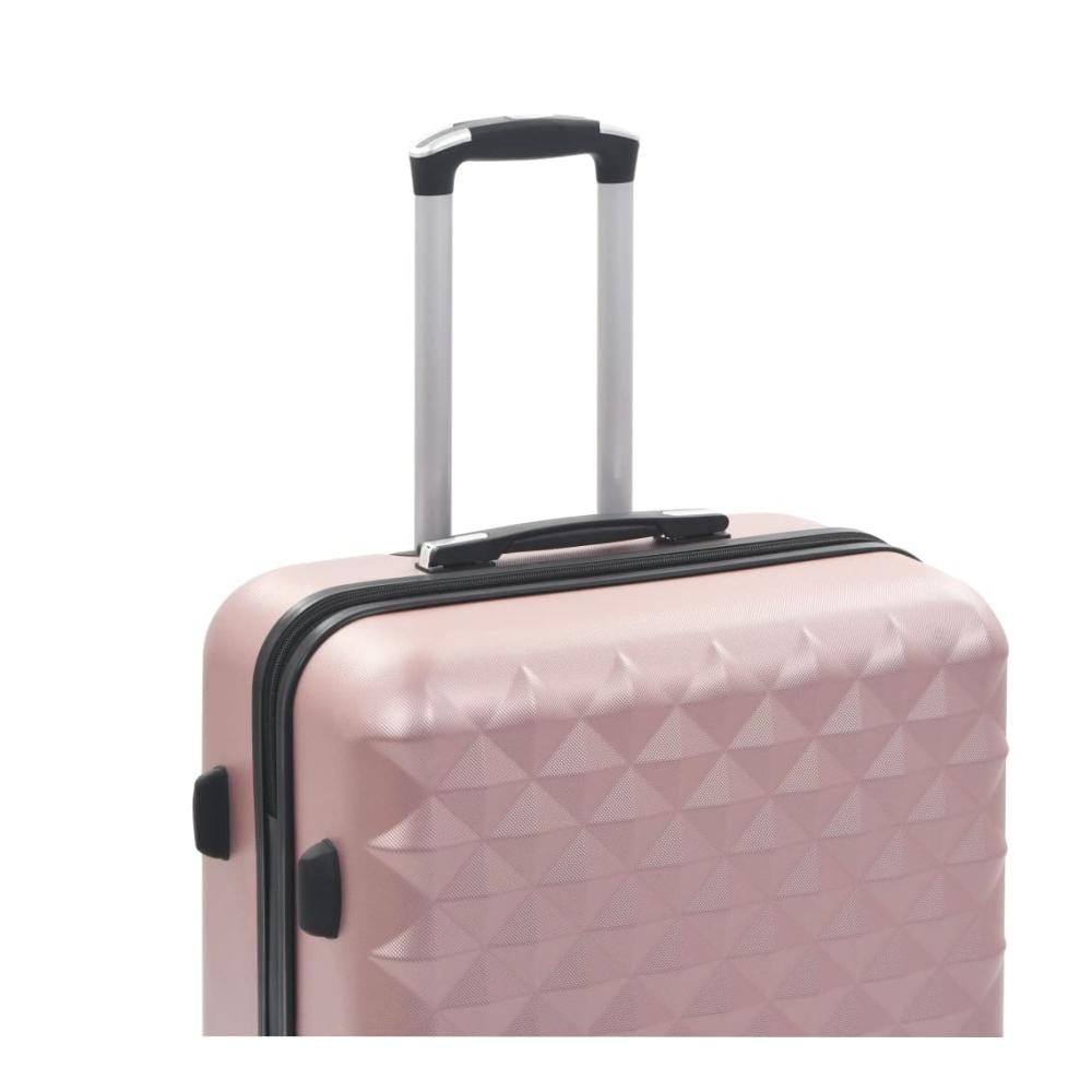Exklusives 3-teiliges Hartschalenkoffer-Set in Roségold - Reisekoffer mit 4 Rollen Handgepäck Trolley für Geschäftsreisen - S M L ABS Koffer
