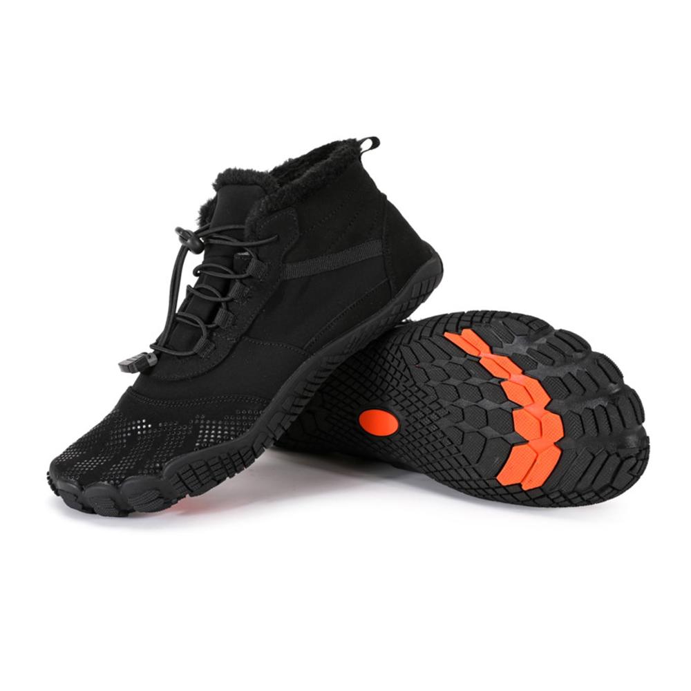 Warme Barfußschuhe 2024 | Wasserdichte Winter-Trekking- & Wanderschuhe für Damen und Herren | Fitnessschuhe mit Futter | Wasserabweisende Winterschuhe