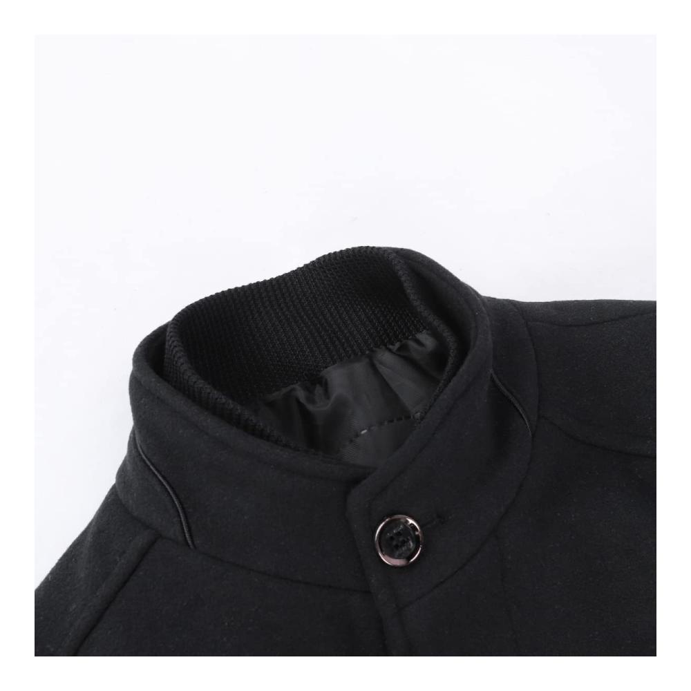 Herren Wollmantel Slim Fit Winter Parka von Sliktaa - Eleganter warmer Short Jacket Mantel für Casual Style