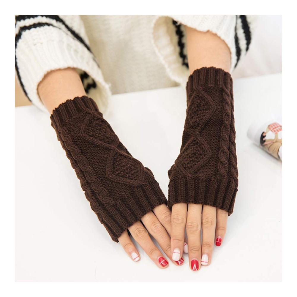 7 Paar Fingerlose Strickhandschuhe & Armstulpen - Winterwärmer aus Kaschmir für Damen und Mädchen
