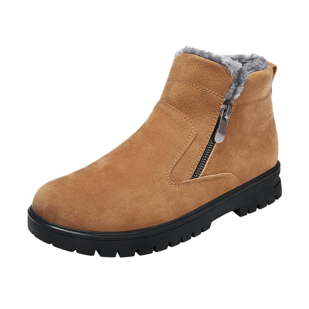 Herren Trekking- & Wanderschuhe | Winterfest & Warm Gefüttert | Outdoor Freizeitschuhe mit seitlichem Reißverschluss | Hochwertige High-Top Trekkingschuhe für Männer | Sports Hiking Schuhe | Walkingschuhe für Outdoor-Aktivitäten