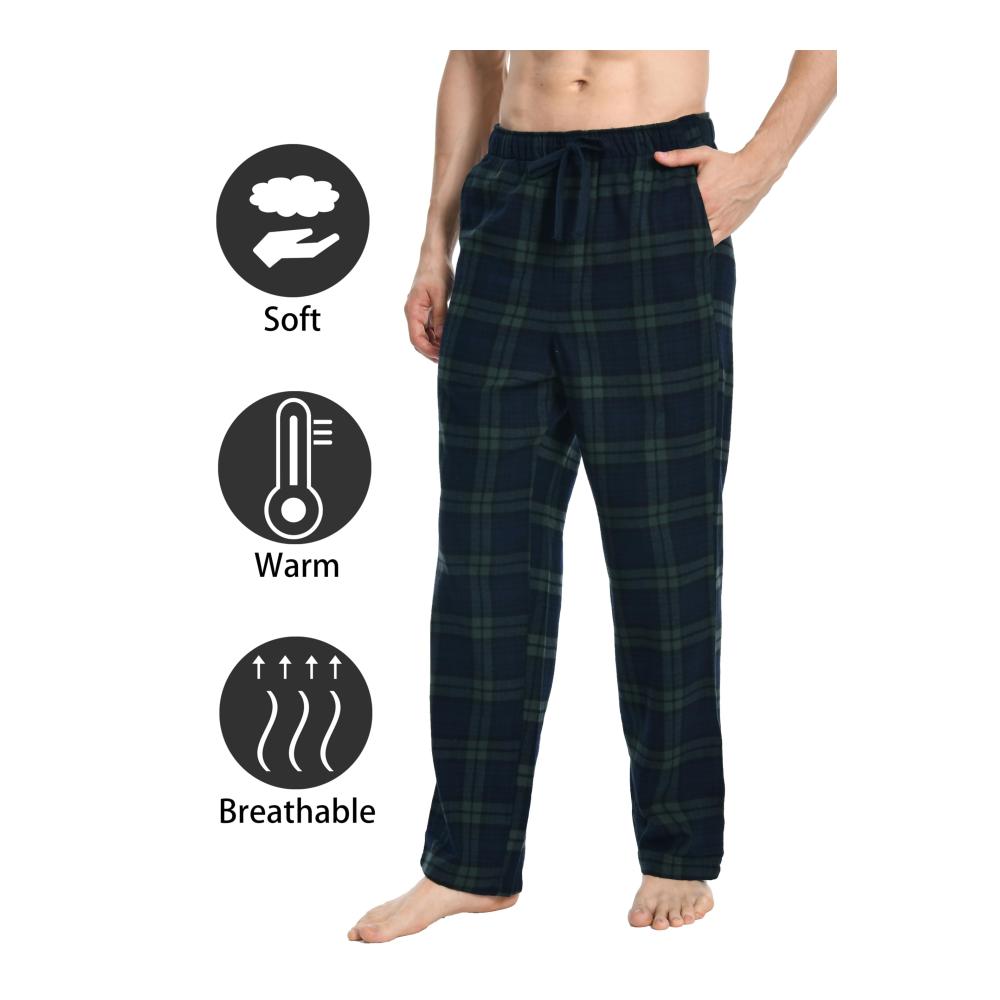 Herren Flanell Pyjamahose | Karierte Loungehose aus 100% Baumwolle für warme Nachtwäsche