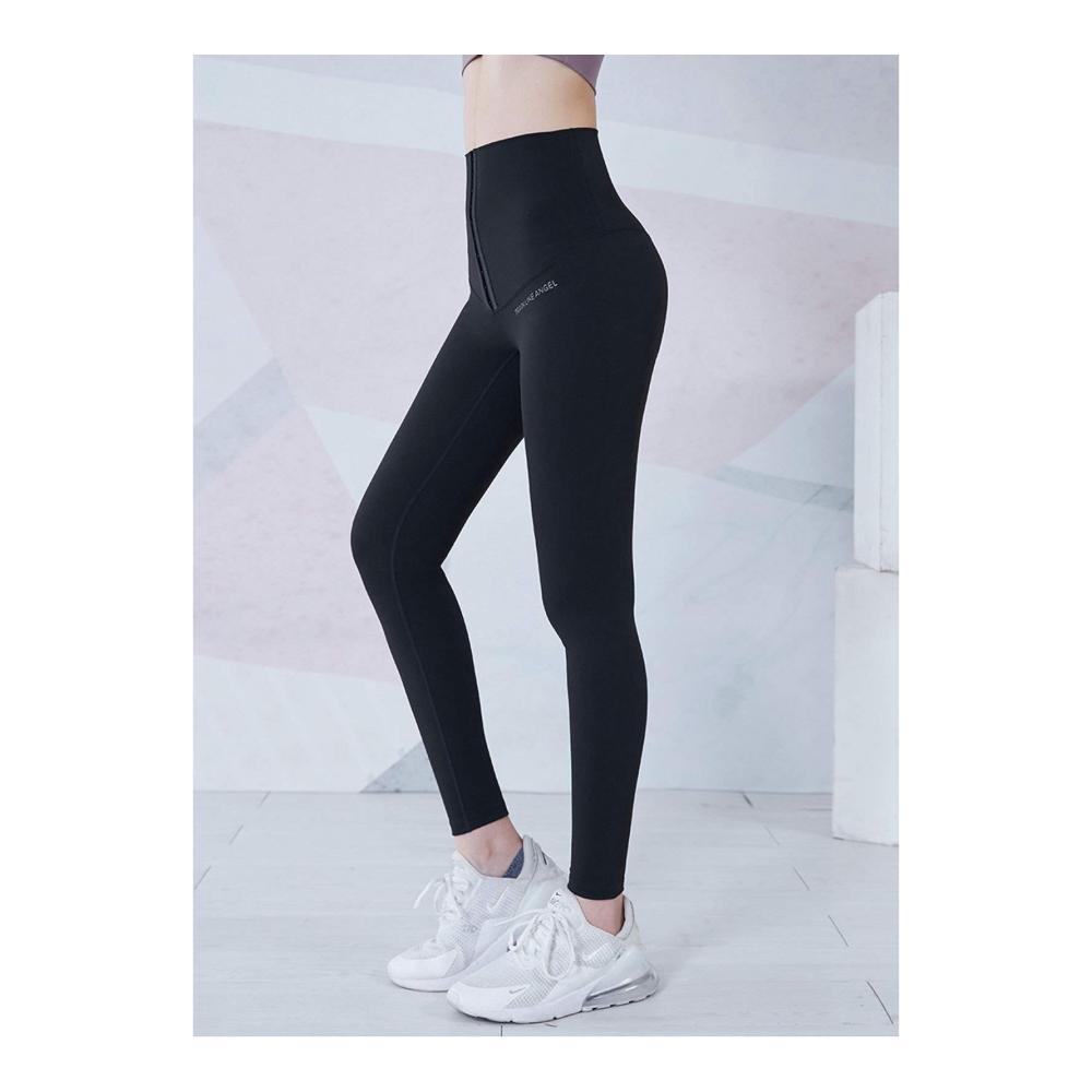 High Waist Sport Leggings für Frauen mit Push-Up-Effekt und Korsett-Slim-Design | Fitness Leggins für Damen in Schwarz-M - Perfekte Sportswear Tights für ein Highlight in Ihrem Workout