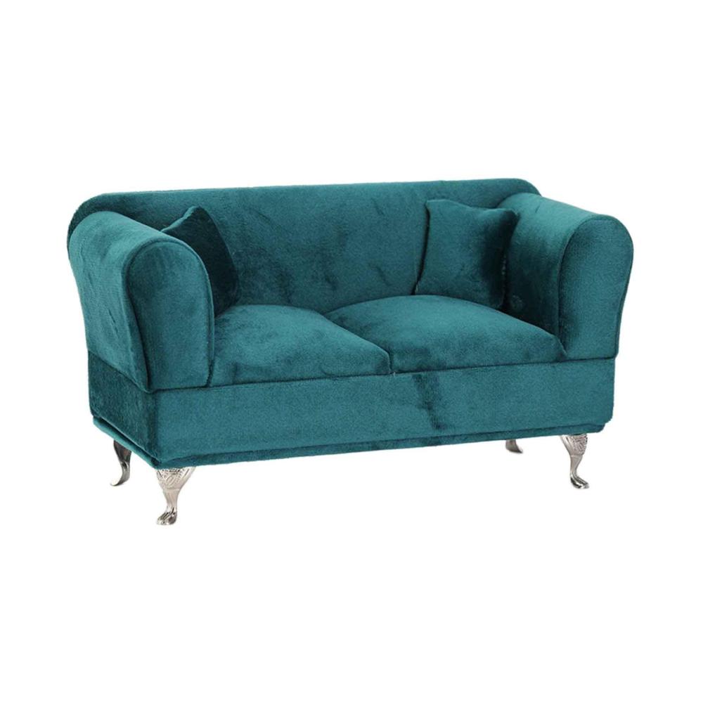 Pfauengrünes Sofa für Zwei Personen