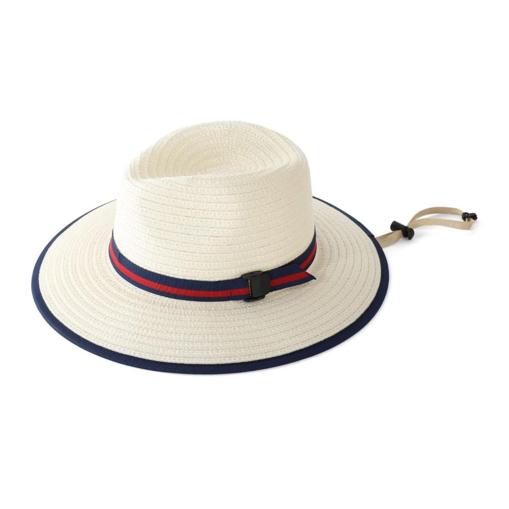 Sommer-Sonnenschutz Fedora & Trilby Kinder Jungen Strohhut Faltbare breite Krempe Größe M Weiß
