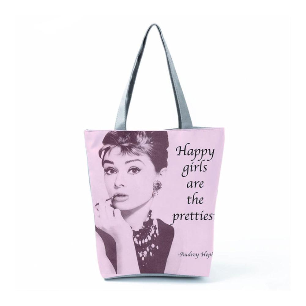 Henkeltaschen Audrey Hepburn Print - Klassische Damenhandtasche in lebhaften Farben mit hoher Kapazität umweltfreundliche Einkaufstasche individuelles Muster - stilvoll und nachhaltig
