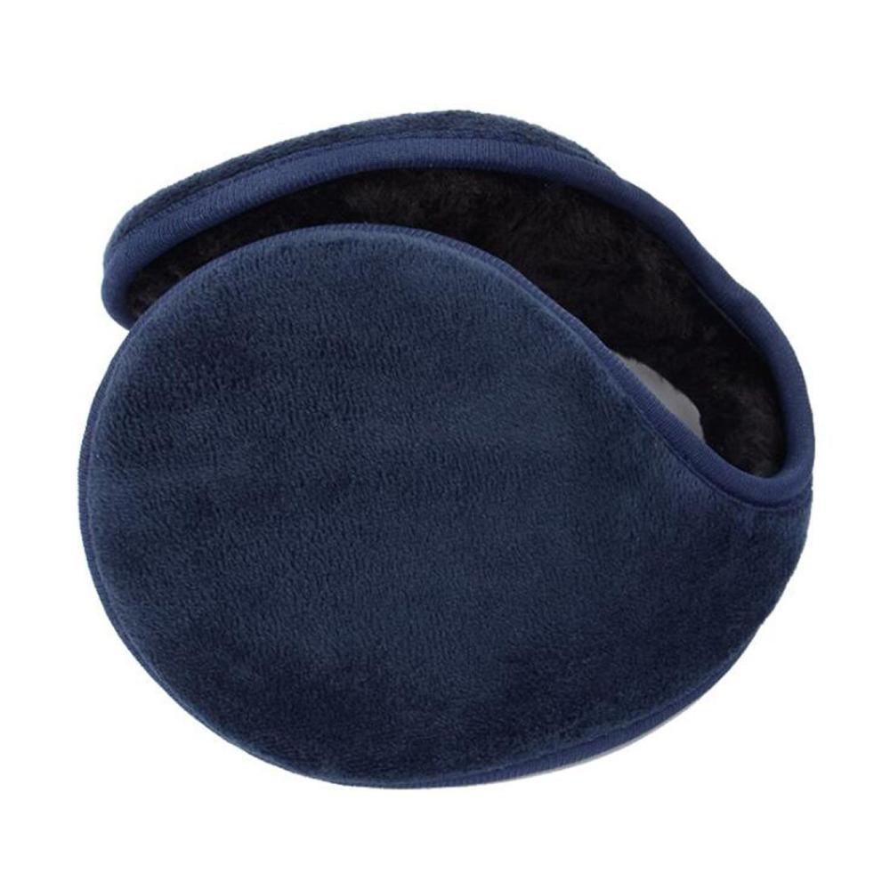 Ohrenschützer Damen Herren – Winter Fleece Ohrenwärmer mit Nackenbügel Ski Waermer Einheitsgröße in Navy Blue
