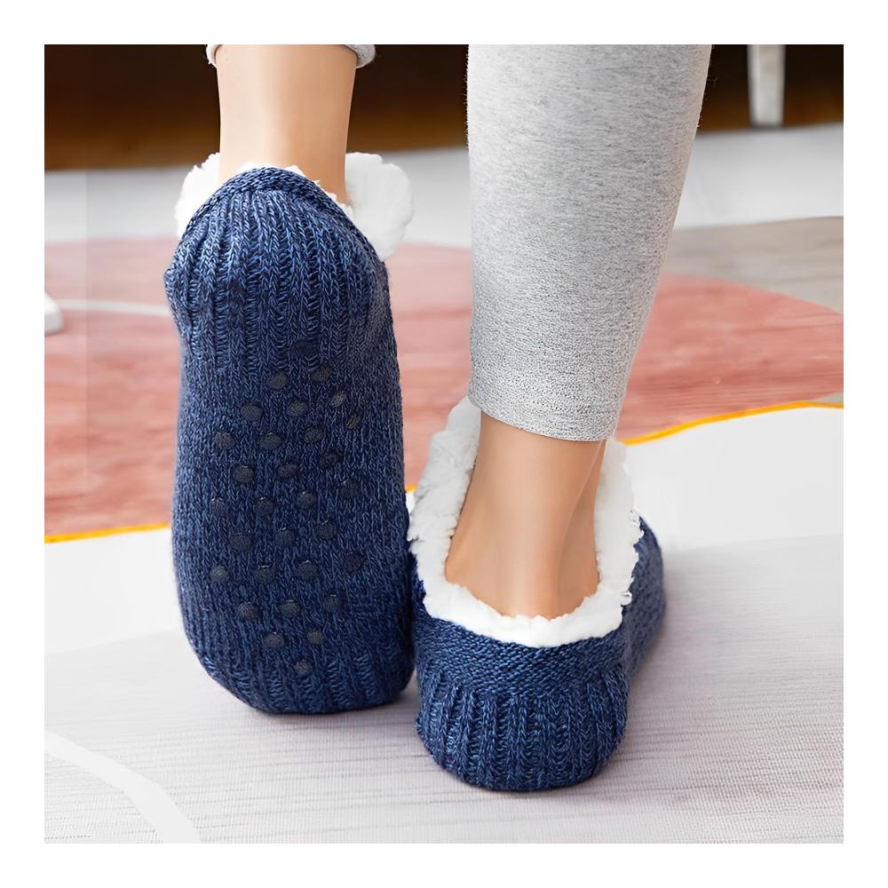 Rutschfeste Thermosocken mit V-Mund für Damen - Gemütliche Schlupfsocken für Zuhause Schlafzimmer & Schlafsaal