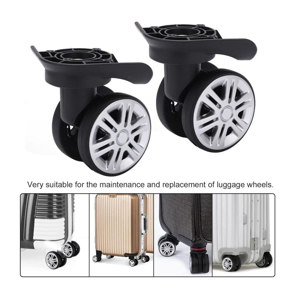 Gepäckrad Set 2 Stück langlebige Ersatzräder für Koffer & Trolleys - Universelle Kofferräder mit Drehfunktion Stummschaltrad und Schraube für einfache Reparatur