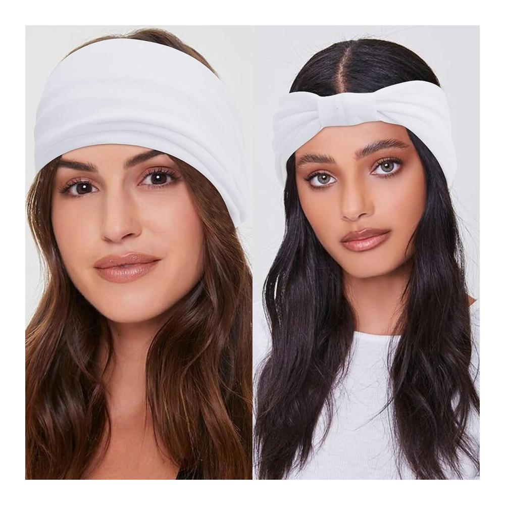 6er Pack Sport-Stirnbänder ANROI für Frauen - Elastische Haarbänder für Yoga Workout Gymnastik - Baumwolle Breites Kopftuch Sommer-Bandana - Haar-Accessoires für aktiven Lifestyle