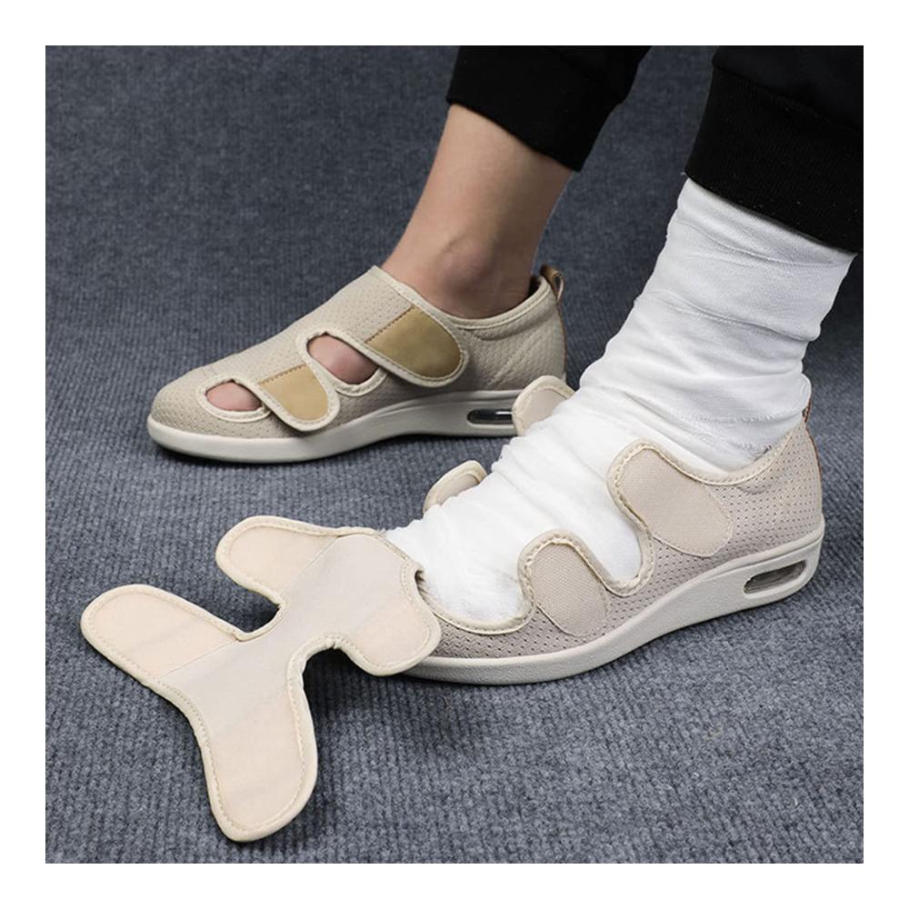 Wanderödem-Diabetikerschuhe - Leichte atmungsaktive Walkingschuhe mit extra breiter Passform verstellbaren Verschlüssen und orthopädischem Komfort für geschwollene Füße Arthritis - Indoor-Outdoor-Freizeit-Sneaker (39 EU Lightgrey
