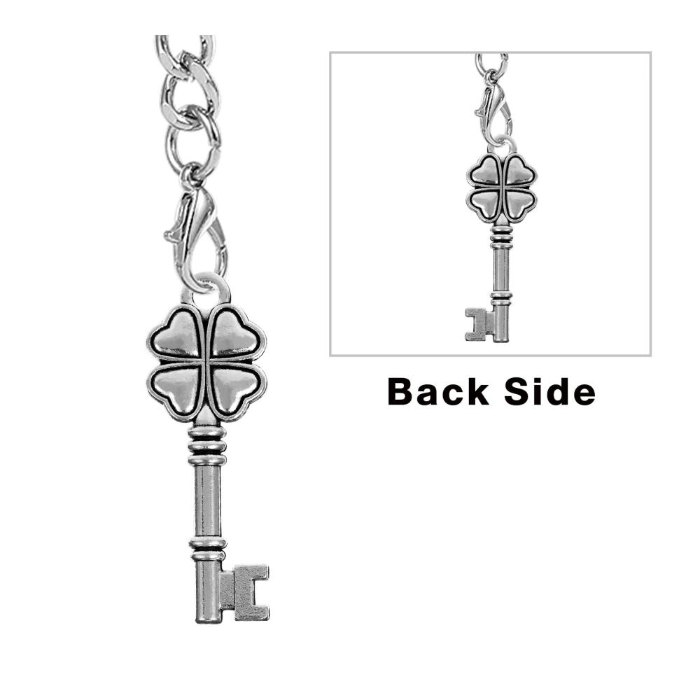 Herren Taschenuhr mit Albert Kette Vier-Blattgras Schlüssel Design FOB Charme