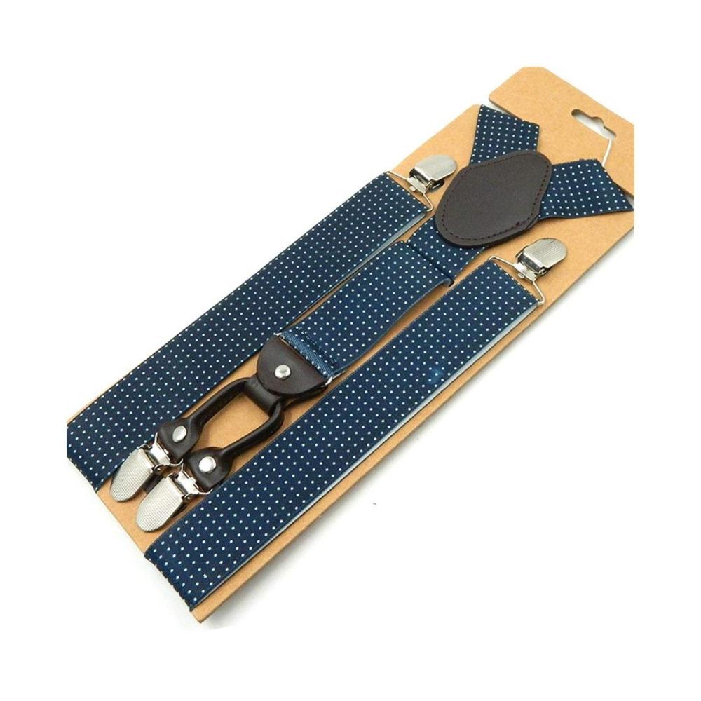 Herren Gürtelschnalle XY-man’s mit 4 Clips verstellbarem Fashion-Lederriemen bequemen Casual Straps und Hosenträgern in Blau