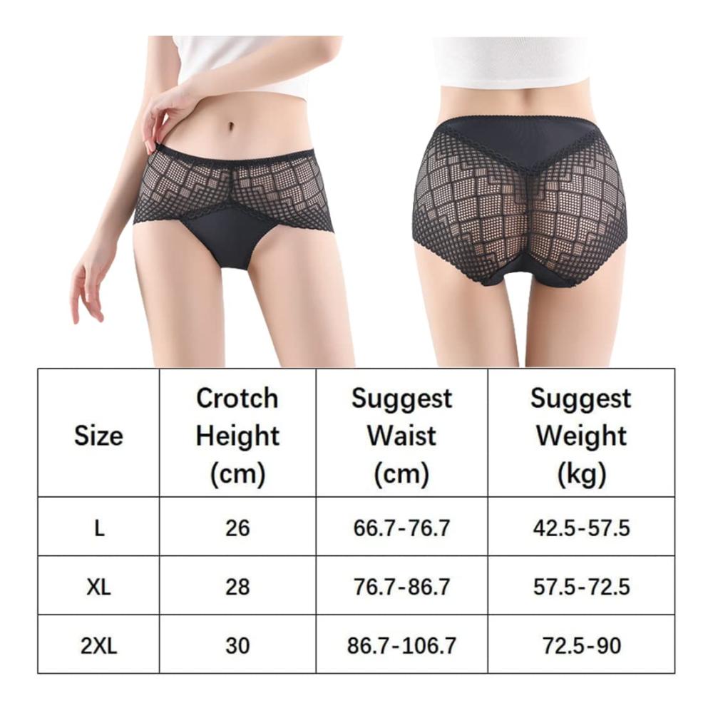 Natürliche Eleganz Damen Spitzenhöschen mit hoher Taille - Atmungsaktive weiche Slips