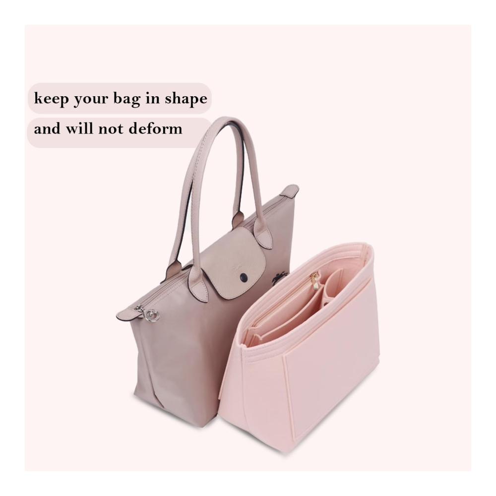 Taschenorganizer für Longchamp Le Pliage Neo Umhängetasche - Geldbörsen-Einsatz-Organizer in Beige (M) von D.DUO