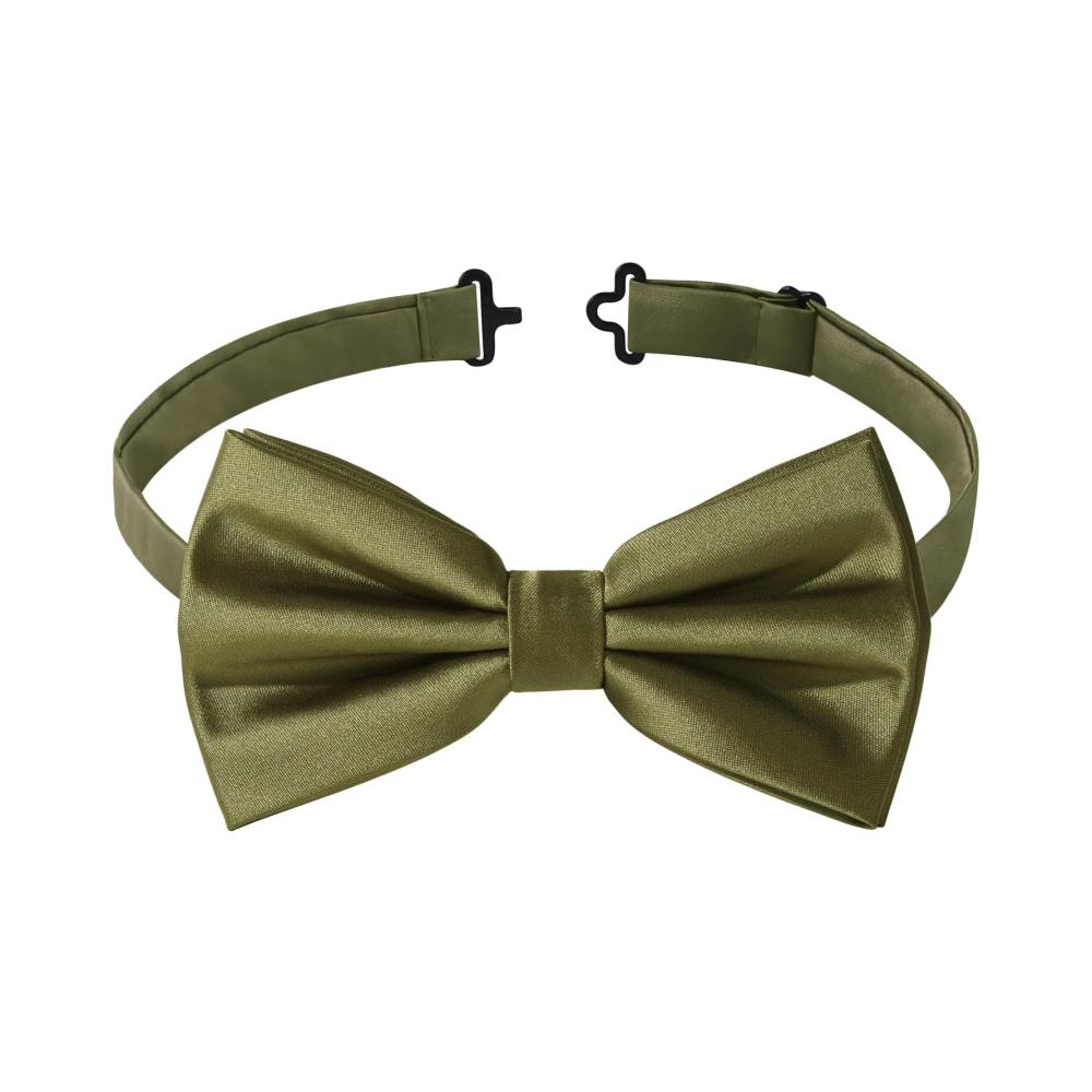 Verstellbare Fliege für Herren aus Satin-Polyester – Elegantes Set mit vorgebundener Fliege einfarbigem Einstecktuch Manschettenknöpfen und Geschenkbox für Bräutigamshochzeit