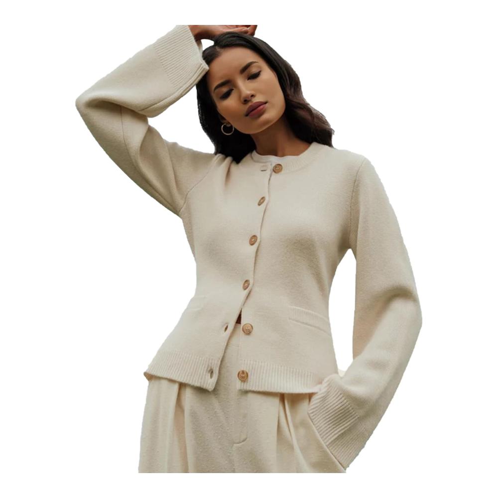 Damen Strickjacken Leichte Glockenärmel Langärmliger Mantel für Winter und Frühling