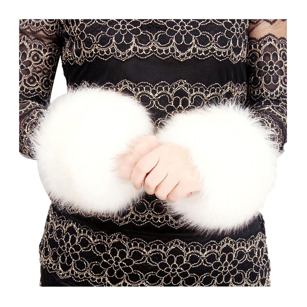 Winterliche Eleganz SwirlColor Kunstpelz Armwärmer & Manschetten - Warme Handgelenk Bands für Frauen