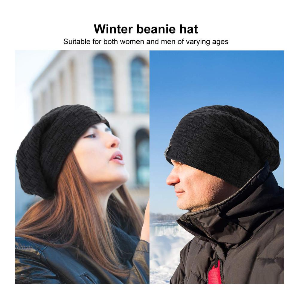Bequeme Wintermütze mit kuscheligem Teddyfutter und stilvollem Flechtmuster - Ideal für Damen und Herren (Schwarz/Grau