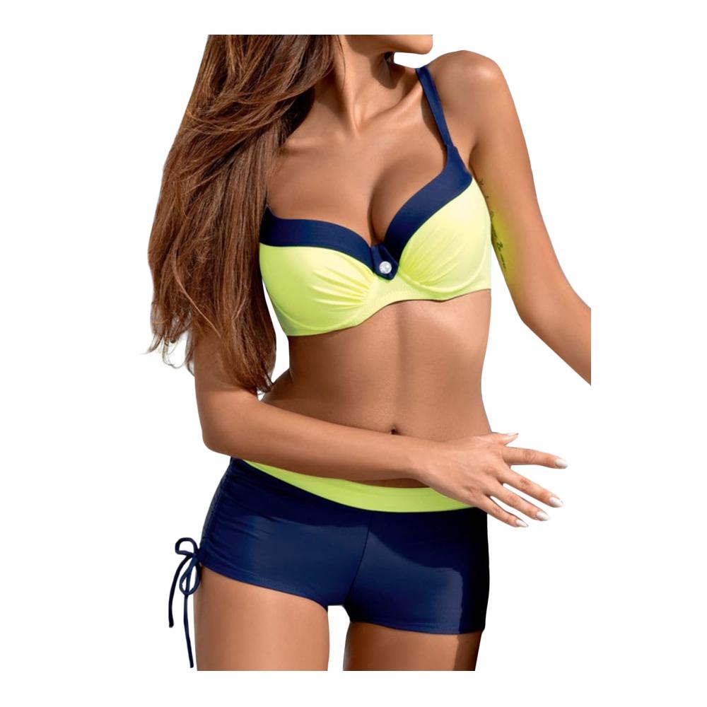 Bikini-Sets Shownicer Damen Push-Up Badeanzug mit Hotpants - Sexy Strandkleidung