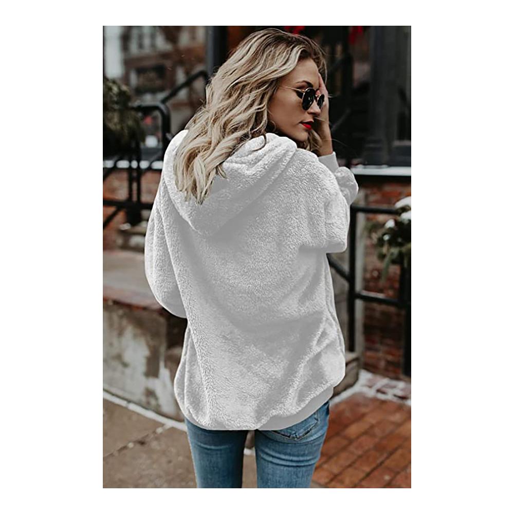 Damen Langarm Pullover mit Cutout-Details und geripptem Mock-Neck-Kragen - Strickoberteil für Herbst und Winter (B6 White
