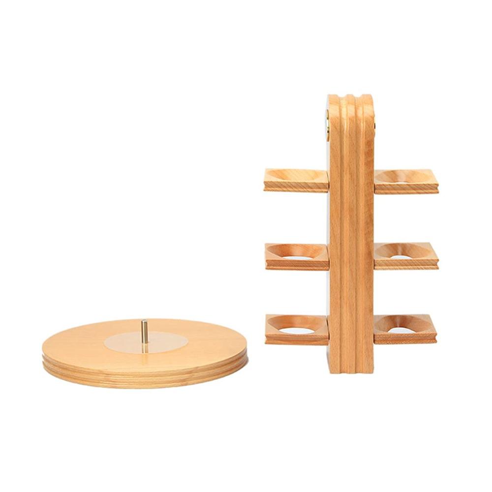 Holzpfeifenständer Tabakpfeifen-Etui & 360° Drehbarer Halter für 6 Pfeifen - Handgefertigtes Display Lagerregal