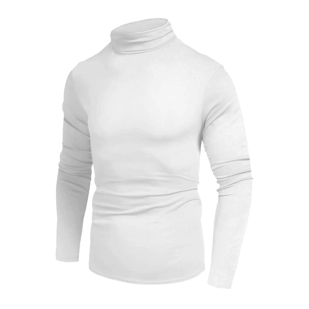 Rollkragen Pullover Herren - Langarmshirt Feinstrick Sweater für stilvolle Freizeit Slim Fit Basic Männer Sweatshirt