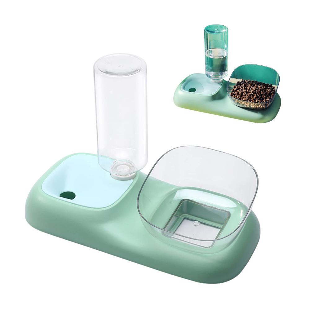 Automatischer Schwerkraft-Katzenfutterautomat 2-in-1 - Trockenfutterspender mit auslaufsicherem Wasserspender und Futternapf für kleine Katzen - Wiederverwendbarer Futterspender mit optimierten Sonnenbrillengläsern