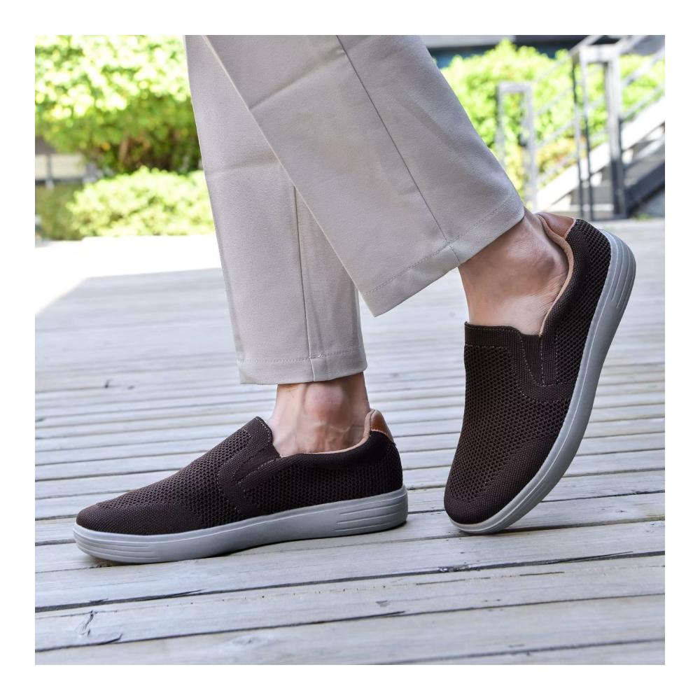 Herren Sneaker Slip On - Atmungsaktive Mesh Walkingschuhe für bequemen Casual Style und rutschfeste Sportaktivitäten