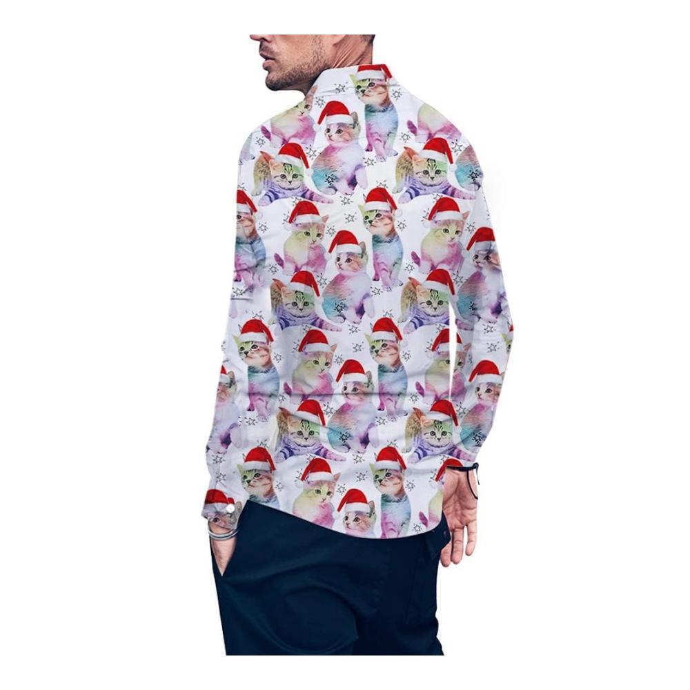 Herren Freizeithemd Button-Down Langarmshirts mit 3D-gedruckten Blumen- und Musterdesigns - Perfekt für Weihnachten und Halloween