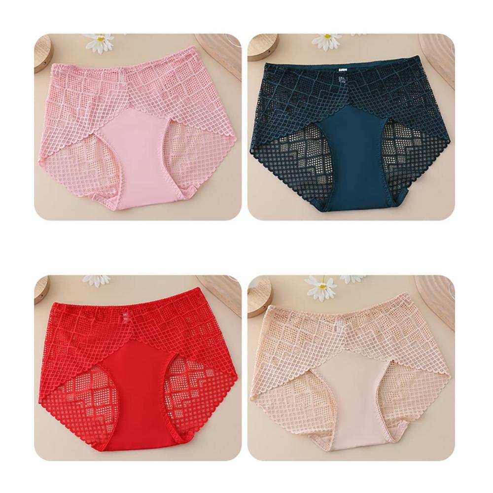 Natürliche Eleganz Damen Spitzenhöschen mit hoher Taille - Atmungsaktive weiche Slips